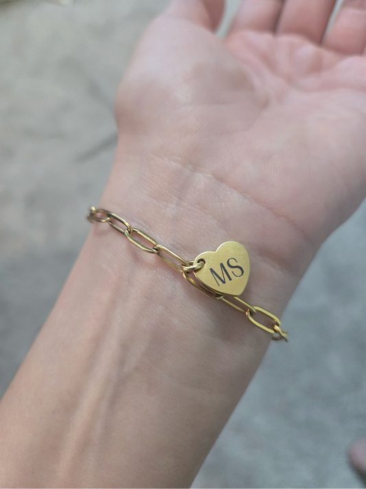 Signature Initial Heart Bracelet