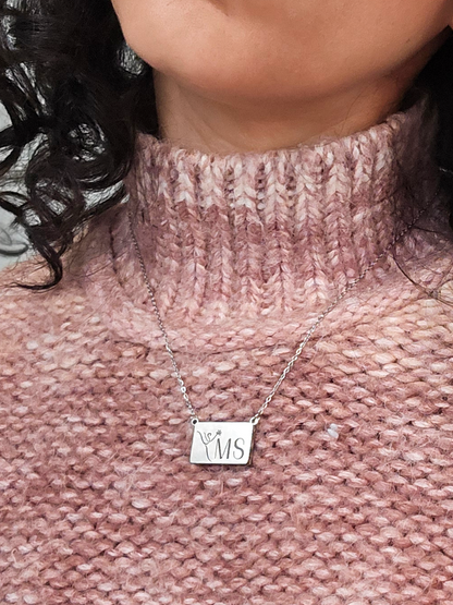 Initial Slider Locket with Custom Message