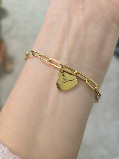 Signature Initial Heart Bracelet