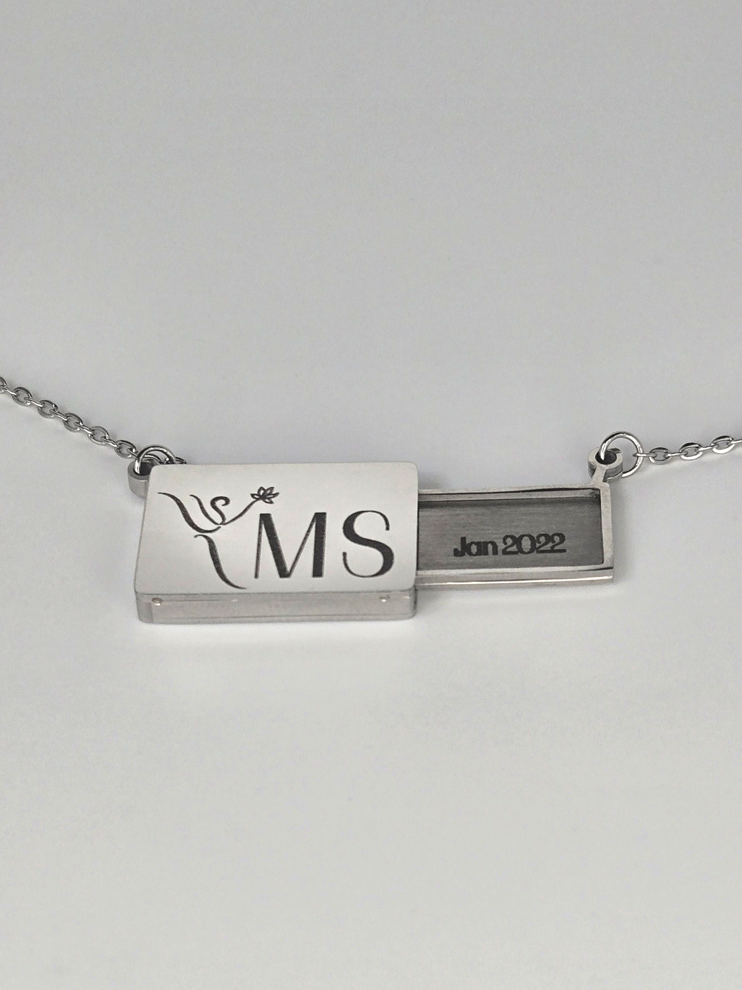 Initial Slider Locket with Custom Message